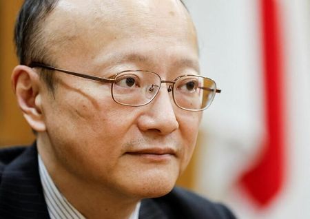 　神田真人財務官は５月９日、財務省内で記者団に対し、政府と日銀が４月２９日と５月２日の２回にわたり為替介入を行ったことを政府関係者が認めたとの報道について、「為替介入の有無についてわれわれはコメントするつもりはない」と述べた。２０２２年１月、都内で撮影（２０２４年　ロイター／Issei Kato）