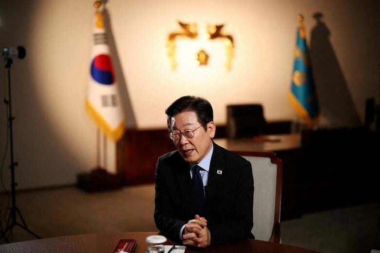 写真は韓国の李在明大統領。2025年9月、ソウルで撮影。 REUTERS/Kim Hong-Ji