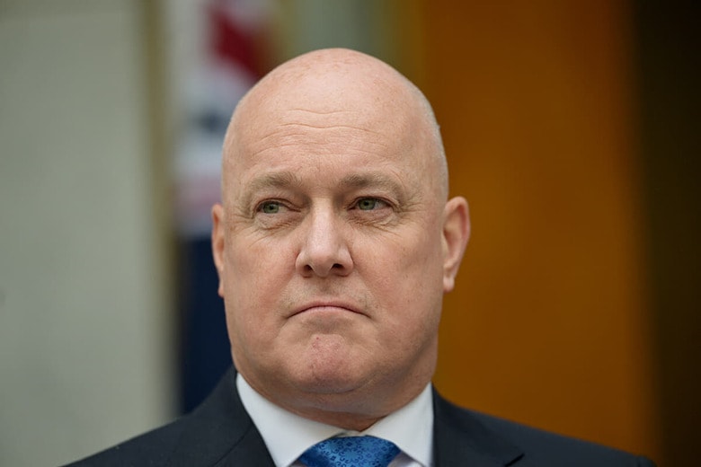 ニュージーランドのクリストファー・ラクソン首相（2024年8月16日、豪キャンベラ）　Tracey Nearmy-REUTERS