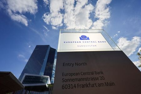 FILE PHOTO: A view shows the board of the European Central Bank (ECB) building in Frankfurt, Germany, September 14, 2023. REUTERS/Wolfgang Rattay/File Photo