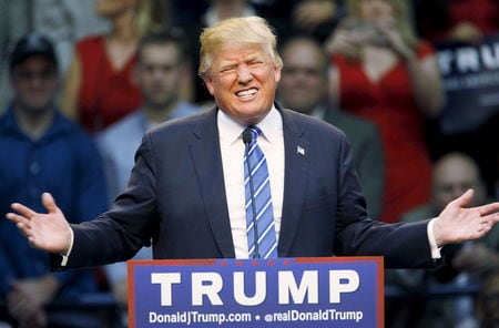 　１２月８日、カナダ政府は、米大統領選で共和党指名候補争いの首位に立つドナルド・トランプ氏が、イスラム教徒の米入国を禁止するよう提案したことを批判した。カナダが他国の選挙活動についてコメントするのは異例。ローリーで４日撮影（２０１５年　ロイター/Jonathan Drake）