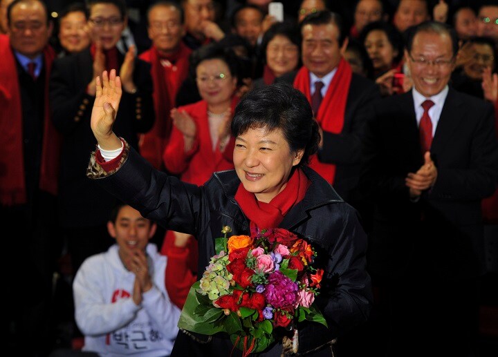 2012年12月、韓国大統領選挙に当選した直後の朴槿恵　Kim Jae-Hwan-REUTERS