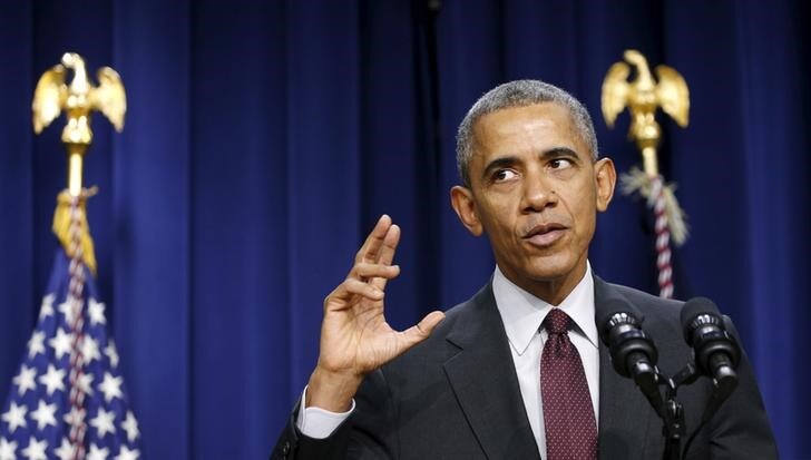 １月３０日、米ホワイトハウスは、オバマ大統領が来週、大統領として初めて国内のモスクを訪れると明らかにした。ワシントンで２９日撮影（２０１６年　ロイター/Kevin Lamarque）