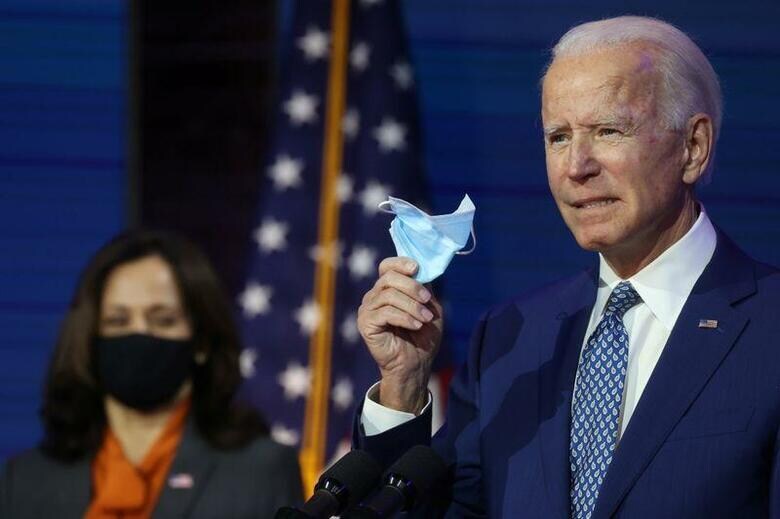 米大統領選で勝利を確実にした民主党のバイデン前副大統領は９日、新型コロナウイルスの対策本部（タスクフォース）を立ち上げた（２０２０年　ロイター/JONATHAN ERNST）