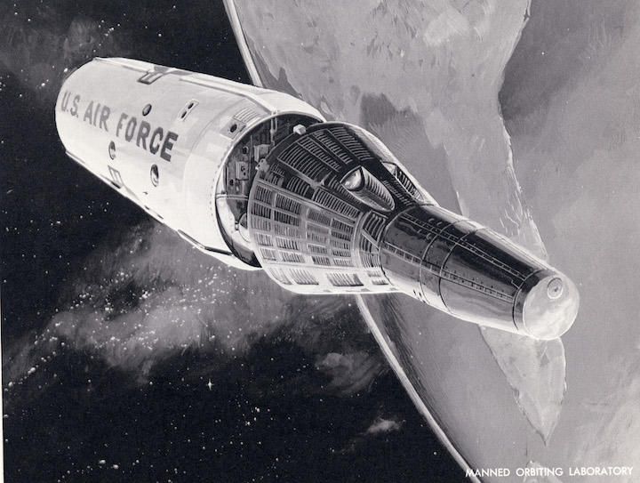 1960年代にあった有人の軍事宇宙ステーション構想図　Manned Orbiting Laboratory：MOL Credit: National Museum of The US Air Force