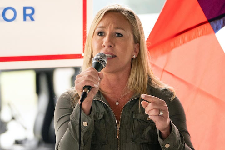 トランプは「サタン崇拝の小児性愛者たちを追放するのに最適の大統領」と称賛していたグリーンも当選　REUTERS/Elijah Nouvelage