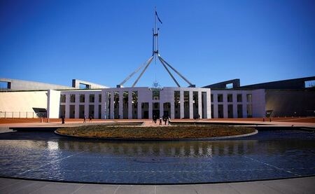 豪議会は２２日、中国による「組織的な」人権侵害を非難する決議案を審議した。写真はキャンベラにある国会議事堂、２０１７年１０月撮影（２０２１年　ロイター／David Gray）