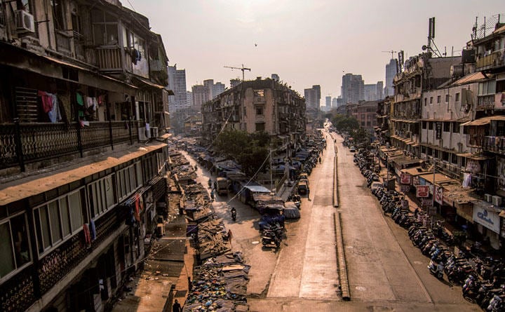 ムンバイ（インド）／人口13億人のインド全土が21日間封鎖されている　PRATIK CHORGE-HINDUSTAN TIMES/GETTY IMAGES
