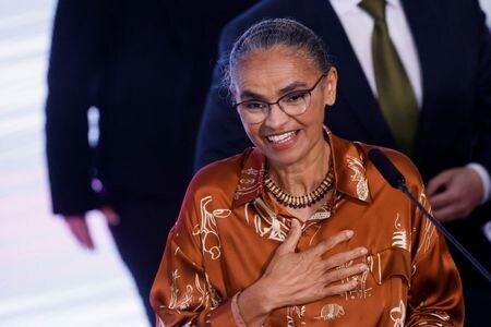 ブラジルのシルバ新環境相は４日、気候変動や世界に迫りつつある危機への対策において同国が指導的役割を果たすことをいとわないと表明した（２０２３年　ロイター／Adriano Machado）
