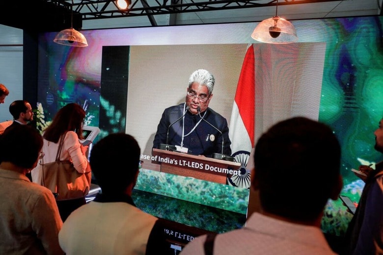 COP27に出席したインドのブペンダー・ヤダフ環境相（11月14日）　Mohamed Abd El Ghany-Reuters