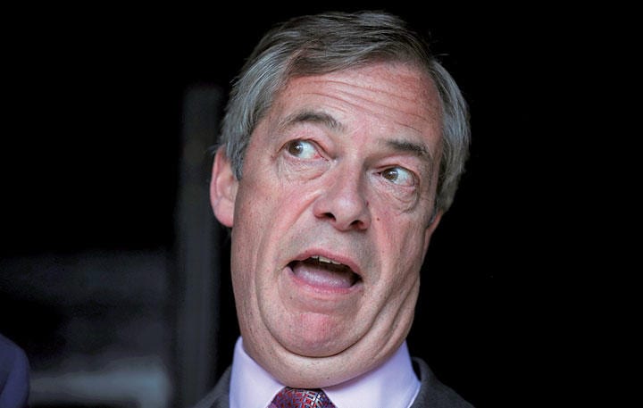 イギリスでは離脱強硬派ナイジェル・ファラージュ率いる新党が人気　Hannah Mckay-REUTERS