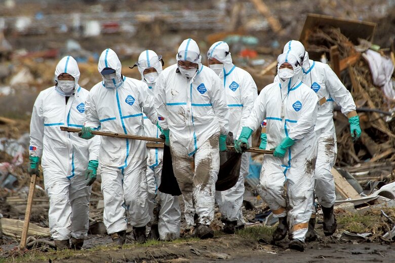 福島第一原発の周辺は今も立ち入りが制限されている（浪江町、2011年）　KOICHI KAMOSHIDA-JANAPRESS-ZUMA-REUTERS