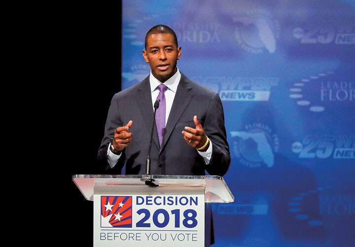 フロリダ州知事選で民主党のギラムが勝てばトランプには大きな痛手に　Wilfredo Lee-REUTERS