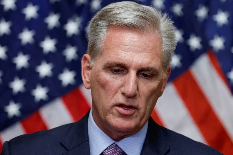 解任動議が可決されたマッカーシー下院議長（10月3日）　REUTERS/Jonathan Ernst TPX IMAGES OF THE DAY