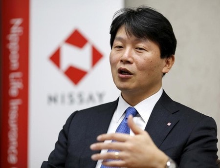 　２月２２日、日本生命保険の大関洋取締役（有価証券運用担当、ＣＩＯ）は、今月起きた米国発の金利急騰・株安は「ゴルディロックス（適温）相場の終わりの始まり」だとの認識を示した。２０１６年撮影（２０１８年　ロイター／Toru Hanai）