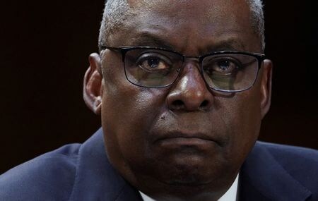 　１月１８日、 米下院軍事委員会のロジャース委員長はオースティン国防長官（写真）が入院の事実を速やかに開示しなかった問題を巡り、同氏に委員会での証言を要請した。米議会で２０２３年１０月撮影（２０２４年　ロイター/Kevin Lamarque）