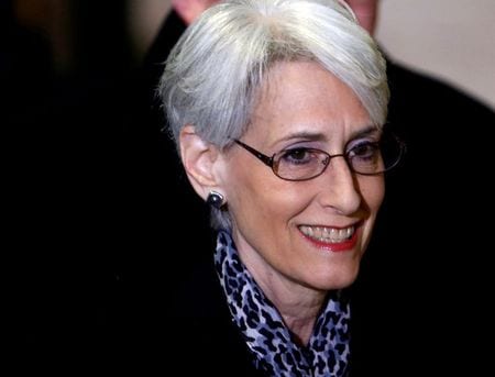 米国のシャーマン国務副長官は４日、ミャンマーの民主派勢力でつくる挙国一致政府（ＮＵＧ）の代表者と会談を行った。写真はシャーマン氏。２０１４年２月撮影（２０２１年　ロイター/Denis Balibouse）