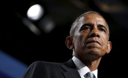 ６月２２日、オバマ米大統領が公の場で「ニガー」（黒人を指す蔑称）と発言し、人種差別を批判した。写真は１９日撮影（２０１５年　ロイター/Kevin Lamarque）