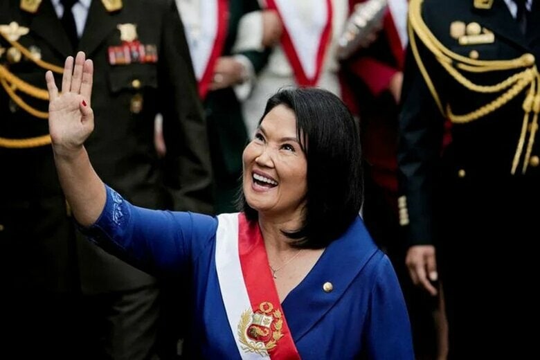 ペルーの新大統領として就任宣誓を行ったケイコ・フジモリ氏。リマで２８日撮影。REUTERS/Angela Ponce