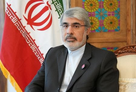 2026年4月8日、ロイターのインタビューに応じるイランのアリー・バハレイニ在ジュネーブ国連大使。REUTERS/Cecile Mantovani