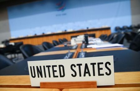 　世界貿易機関（ＷＴＯ）の紛争処理手続きが１０日、委員の欠員によって機能不全に陥った。ジュネーブのＷＴＯ本部で９日撮影（２０１９年　ロイター/DENIS BALIBOUSE）