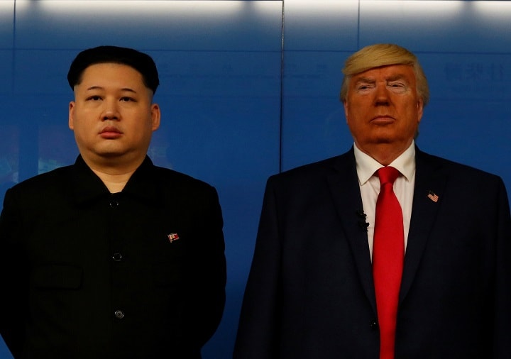 香港の地下鉄に表れた金正恩とトランプのそっくりさん　Bobby Yip-REUTERS