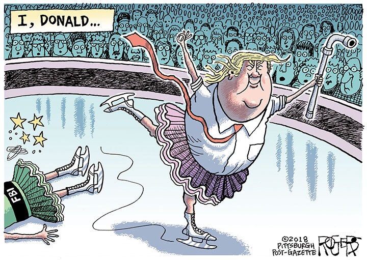 トランプが「機密メモ」という鉄パイプでFBIを襲撃　©2018 ROGERS─PITTSBURGH POST─GAZETTE