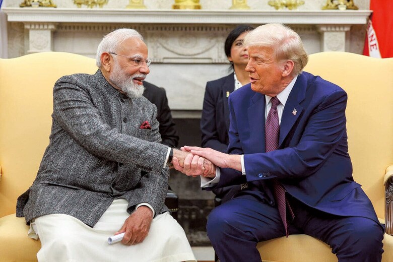 関税引き下げには成功（写真は昨年2月のモディの訪米時）　INDIA PM OFFICE HANDOUTｰEYEPRESSｰREUTERS