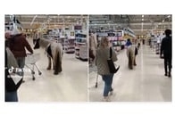 【動画】買い物客に交じりショッピングするポニー