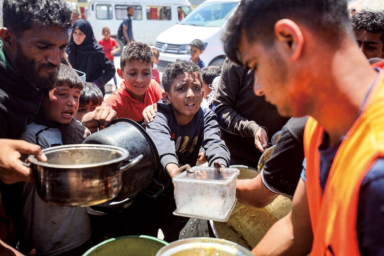 既にガザの食糧危機は限界を超えたレベルにある（5月21日、ガザ市）　MAJDI FATHIｰNURPHOTOｰREUTERS