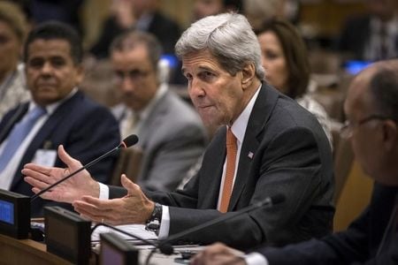 　２月１７日、ケリー米国務長官、中国が南シナ海の西沙諸島に地対空ミサイルを配備したとのニュースを受け、米国が中国と「極めて真剣な」協議を行うとの方針を明らかに。１０月撮影（２０１６年　ロイター／Andrew Kelly）