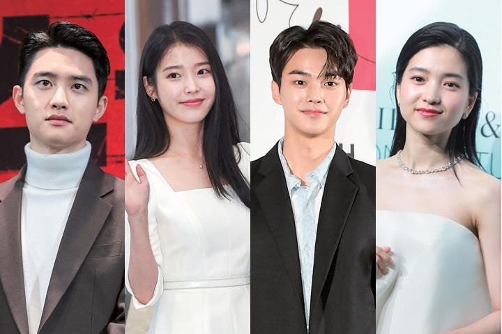 （左から）ド・ギョンス、IU（イ・ジウン）、ソン・ガン、キム・テリ　GETTY IMAGES, GETTY IMAGES, AFLO, GETTY IMAGES