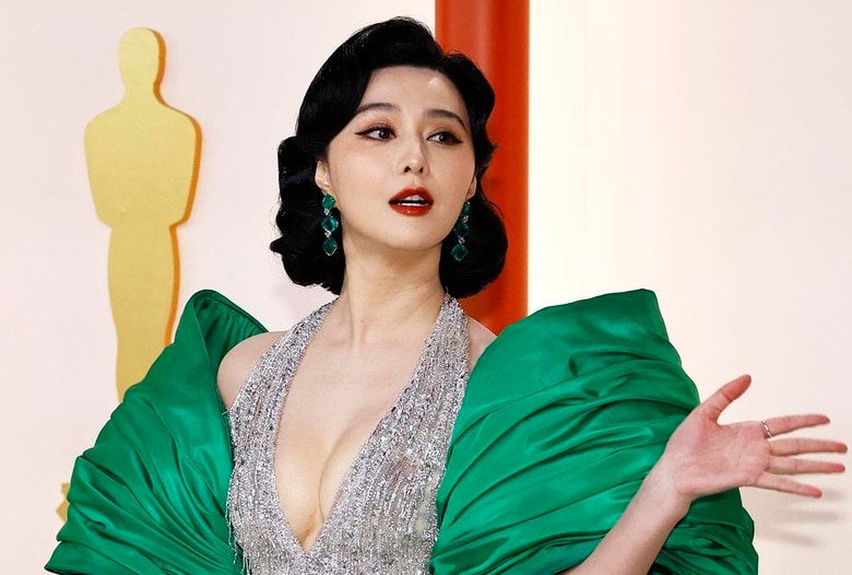 5年間表舞台から遠ざかっていたファン・ビンビン（3月12日、ロサンゼルス）　Eric Gaillard-REUTERS