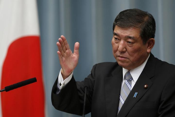 企業に対して「次の首相に望ましい人物」という質問に、石破茂氏がわずかながら安倍氏を上回る結果となった。写真は東京で２０１４年９月撮影（２０１８年　ロイター/Yuya Shino）