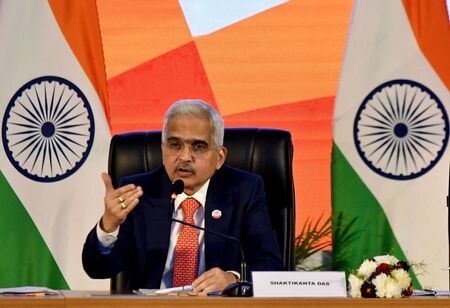 　６月２５日、インド準備銀行（中央銀行）のダス総裁は、インフレ率を４％の目標水準に確実に引き下げることに注力しているとし、そのために明確な焦点とコミットメントが必要との考えを示した。ベンガルールで２０２３年２月撮影（２０２４年　ロイター/Samuel Rajkumar）