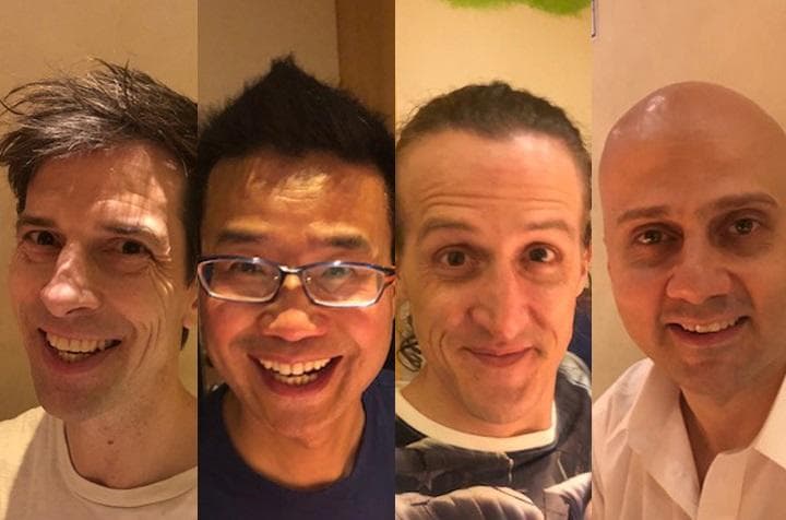 （左から）パックン、周来友、チャド・マレーン、ナジーブ・エルカシュ　NEWSWEEK JAPAN