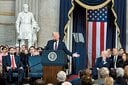 トランプは2期目の就任式でも「アメリカ第一」を掲げ、「アメリカの黄金時代が始まる」と宣言した（25年1月20日）　KENNY HOLSTON-POOL-REUTERS