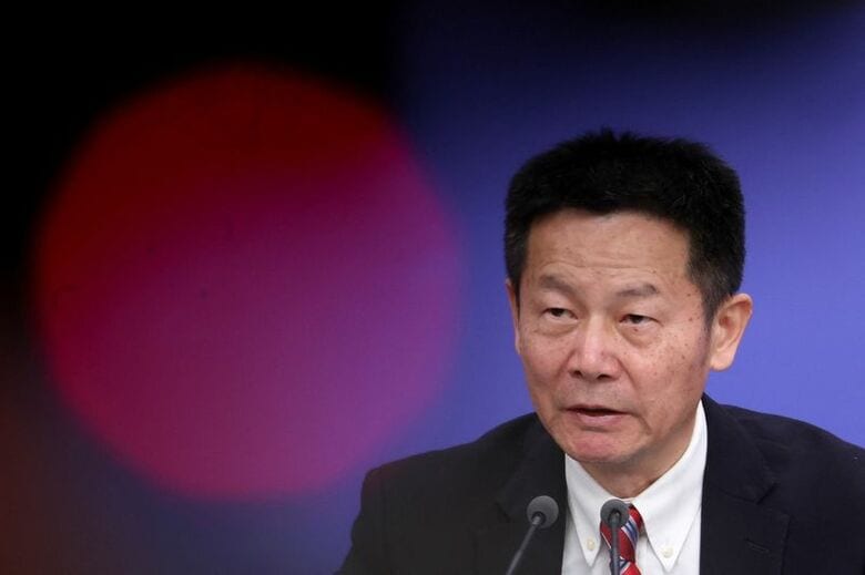 中国証券監督管理委員会（CSRC）の呉清主席。3月6日、北京で撮影。REUTERS/Maxim Shemetov