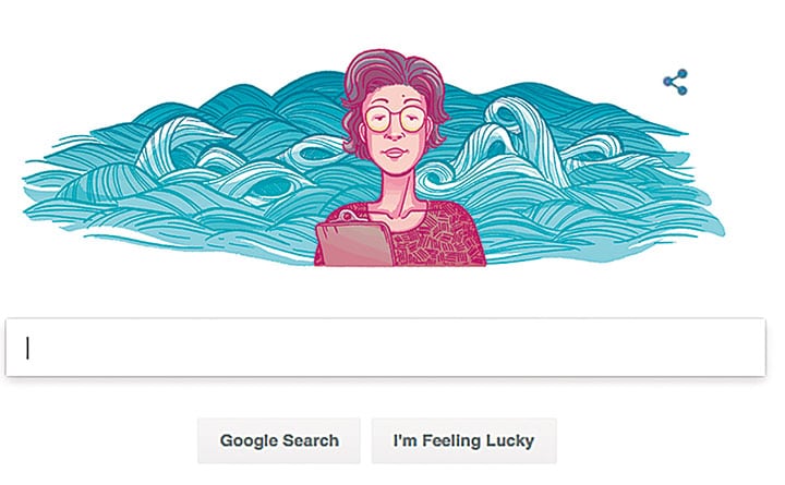 グーグルの検索画面の登場した猿橋の取り組みは地球温暖化に関する研究の先駆けでもある　GOOGLE