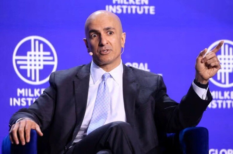 ６月１６日、米ミネアポリス地区連銀のカシュカリ総裁は、ＦＲＢが年内に１回利下げを行い、その時期は１２月になると考えるのが「妥当な予想」だと述べた。ＣＢＳのインタビューに答えた。写真は５月にビバリーヒルズで撮影（２０２４年　ロイター／David Swanson）