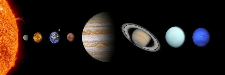 太陽に近い順に、水星 → 金星 → 地球 → 火星 → 木星 → 土星 → 天王星 → 海王星 -pixabay-