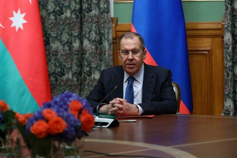 ロシアのラブロフ外相(写真)は10日、係争地ナゴルノカラバフを巡り戦闘を続けていたアルメニアとアゼルバイジャンが停戦で合意したと発表した。写真は9日撮影、ロシア外務省提供(2020年　ロイター)