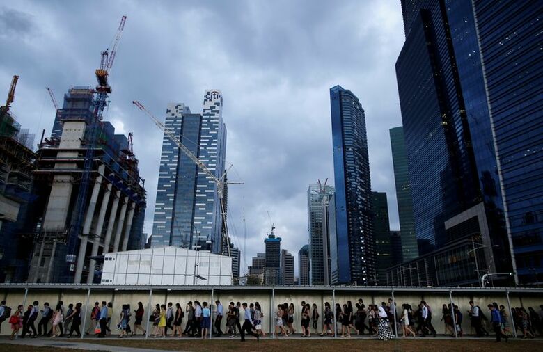 写真は2015年3月、シンガポールの金融街で撮影。 REUTERS/Edgar Su