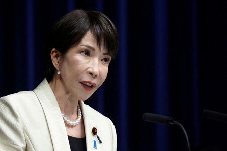 　高市早苗首相は１８日の参院予算委員会で、イラン情勢を巡りホルムズ海峡への艦船派遣の可能性を問われ、「自衛隊の派遣については何ら決まっていない」と改めて述べた。２月撮影。代表撮影（２０２６年　ロイター）