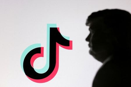 　トランプ米大統領は２０日、中国系動画投稿アプリ「ＴｉｋＴｏｋ（ティックトック）」の米国内での禁止を延期する大統領令に署名した。写真は、同大統領の模型とＴｉｋＴｏｋのロゴ。１月１９日、ワシントンで撮影（２０２５年　ロイター/Dado Ruvic）