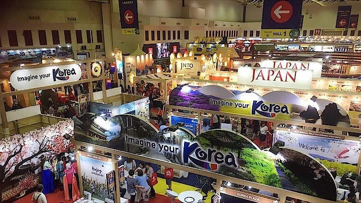 マレーシアで3月16日から18日にかけて行われた旅行博「マッタ・フェア」では、日本ブースの存在感が目立った（筆者撮影）