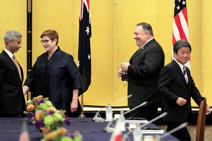 日米豪印外相会談、アメリカ以外の各国の本音は大統領選待ち（写真は10月6日）　Kiyoshi Ota/Pool via REUTERS