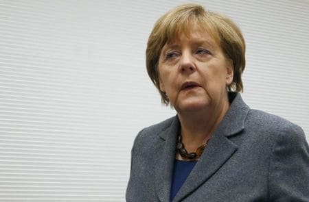 　１１月２６日、ドイツはフランスの要請を受け、シリアで展開されている過激派組織「イスラム国」に対する軍事作戦に参加する。写真はメルケル首相、２６日に撮影（２０１５年　ロイター／Hannibal Hanschke）