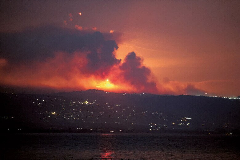 8月25日、イスラエル軍はレバノン南部のヒズボラの標的を先制攻撃。ヒズボラが越境攻撃を準備していたのを察知したためだという　AZIZ TAHERｰREUTERS