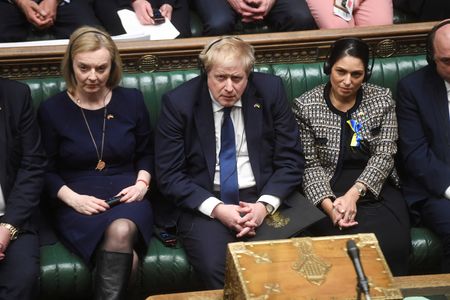 　３月１１日、英国のトラス外相（写真）は、西側はロシアのエネルギーに特に依存している国の支援方法を模索すべきとの考えを示した。提供写真（２０２２年　ロイター／UK Parliament）
